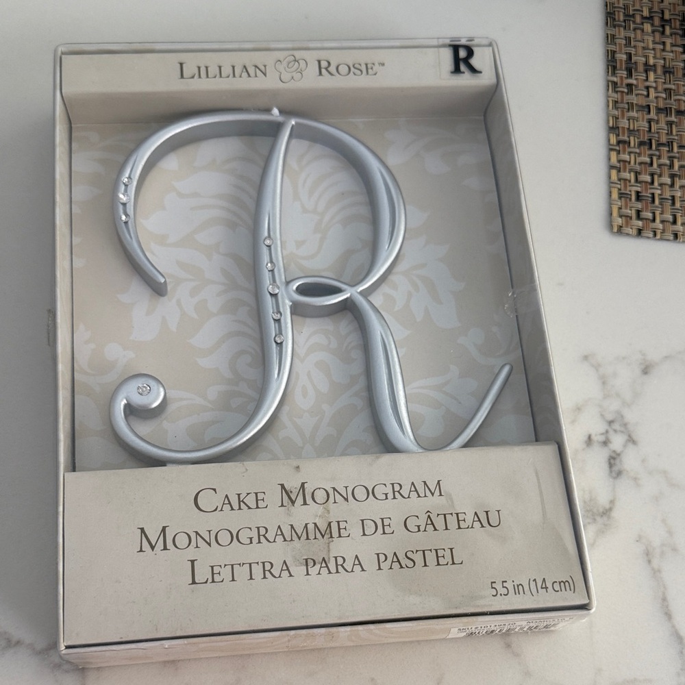 Lillian Rose Silver Cake Monogram Topper